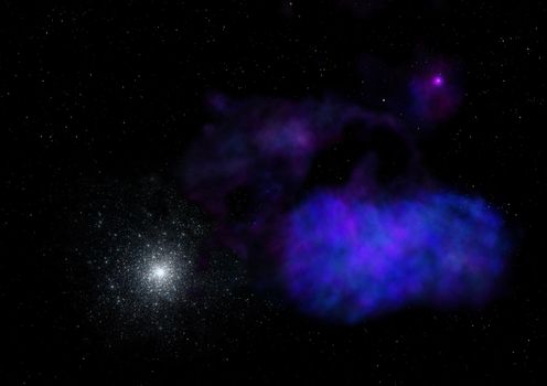 Star field in space a nebulae and a gas congestion. Elements of this image furnished by NASA . 3D rendering