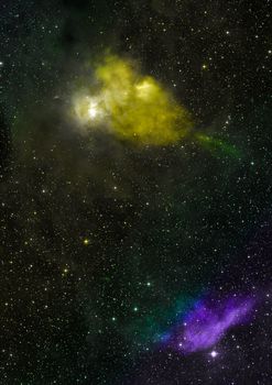 Star field in space a nebulae and a gas congestion. Elements of this image furnished by NASA . 3D rendering