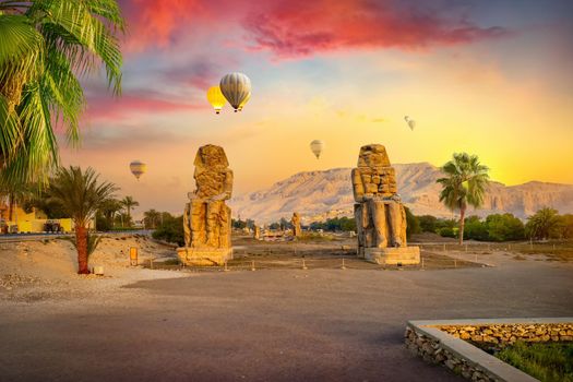 Colossi of Memnon - two massive stone statues of Pharaoh Amenhotep