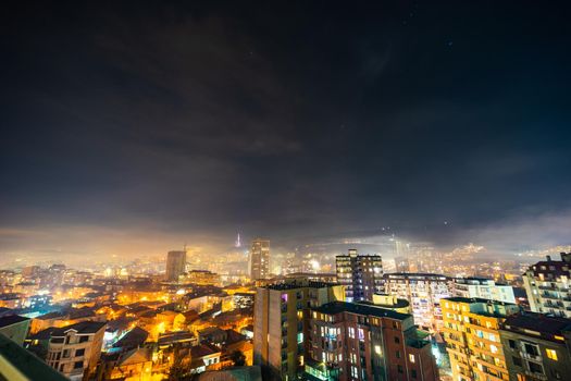 Meeting of New 2022 Year in downtown of Tbilisi, capital city of Georgia