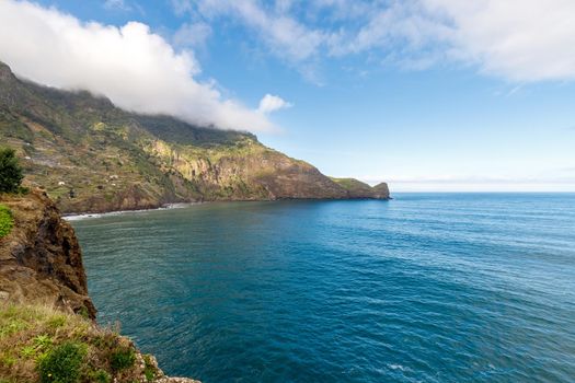 view from the crane viewpoint on the Guindaste mirador on the island of Madeira on a winter day