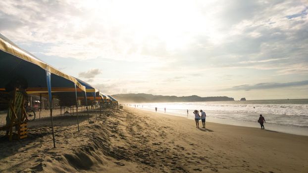 MONTANITA, ECUADOR - JANUARY 12, 2016 Beach in Montanita town Ecuador