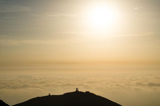 Beautiful sunset view from Apu Siqay, located in Villa Maria - Lima - Peru