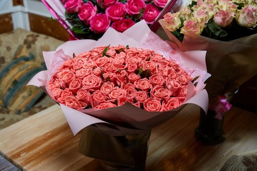 Bouquet of flowers close-up at the wedding . High quality photo