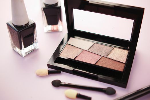 close up of eye shadow on table ,