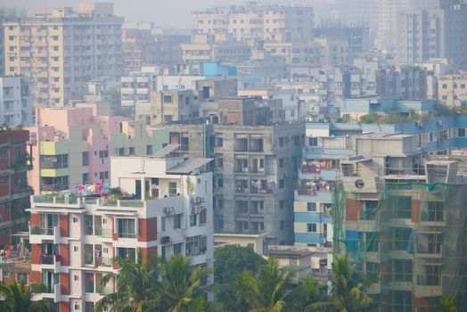 dhaka city buildings at sunny day .