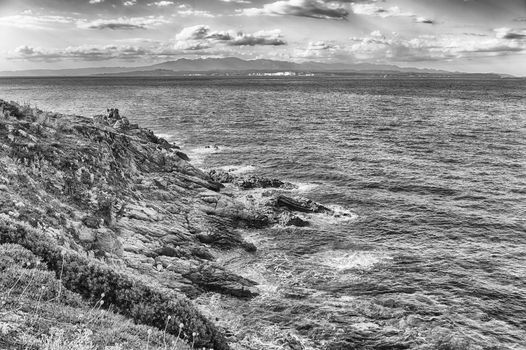 View over the scenic granite rocks adorning one of the most beautiful seaside spot in Santa Teresa Gallura, northern Sardinia, Italy