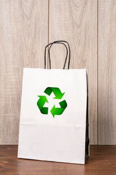 a reusable and recyclable paper bag on the table