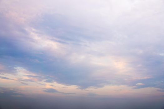 Beautiful dramtic cloudy sky sunset background under sea water With yellow orange colors