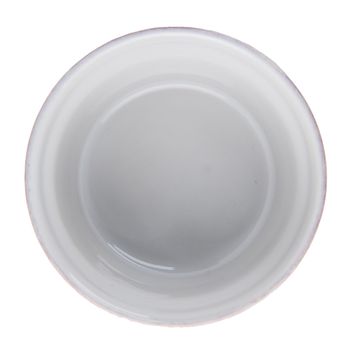 White ceramic bowl on white reflective background