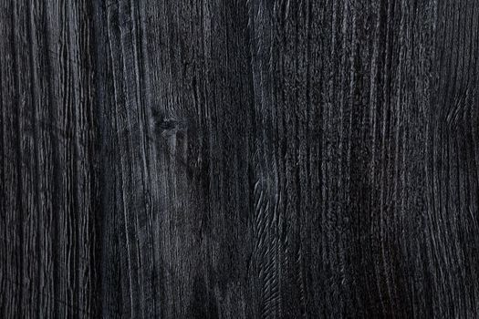 Black wooden texture. Dark textured wood for web and 3d design. Luxury grunge board background. Front view.