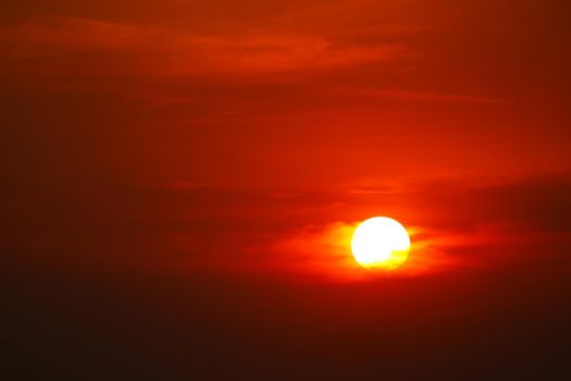 beautiful sunset orange yellow red silhouette sky in back on the cloud