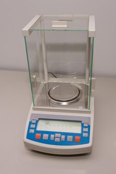 Electronic scales in a chemical laboratory.
