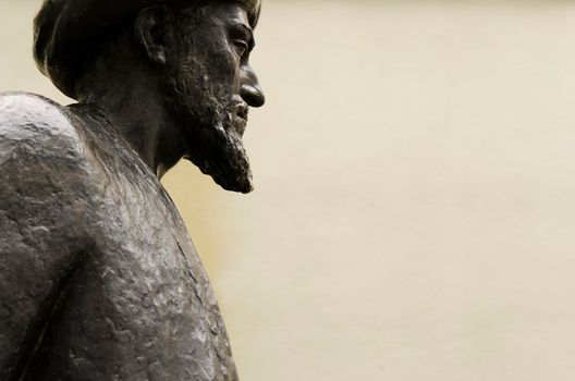 Bronze statue of Moshe Ben Maimon or Ben Maimonides, Jewish philosopher 1135-1204 in Cordoba in Spain.