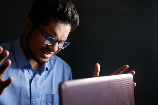 Depressed man feeling sick and worried about financial problem.