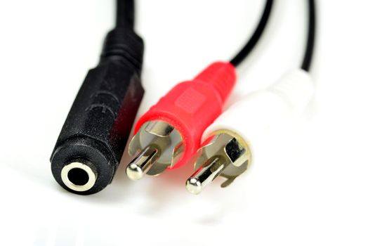 RCA connector with coupling in a closeup