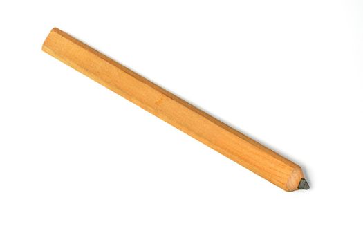 Carpenter's Pencil Isolated on a White Background. Low Angle View. High quality photo