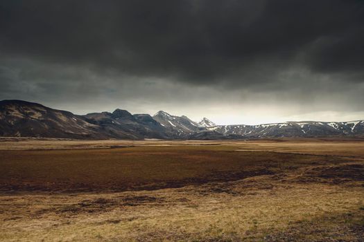 Iceland mountains Landscape on a stormy day