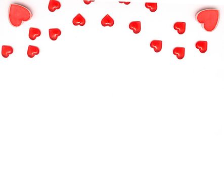 Valentine day background.Romantic valentine hearts on white background.