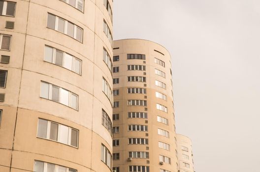 Multi storey residential complex against the sky. Urban architecture