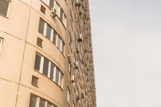 Multi storey residential complex against the sky. Urban architecture