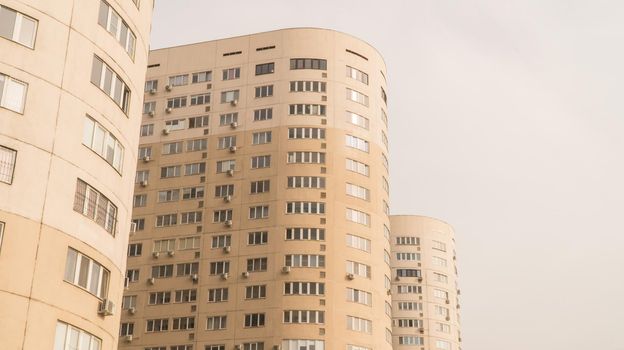 Multi storey residential complex against the sky. Urban architecture