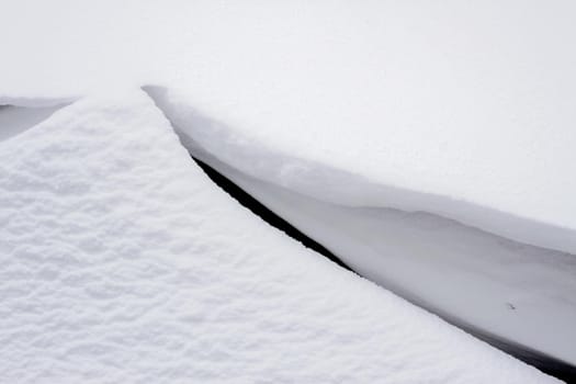 Snowdrift. Snow surface.