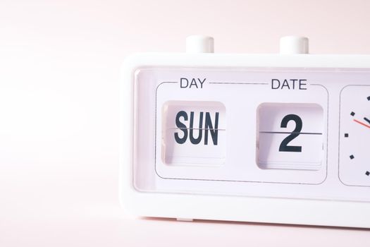 close up of calendar date flipping .