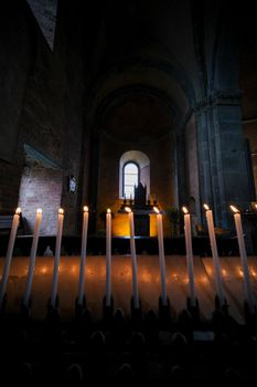Sacra di San Michele in Turin view of the internal church. High quality photo