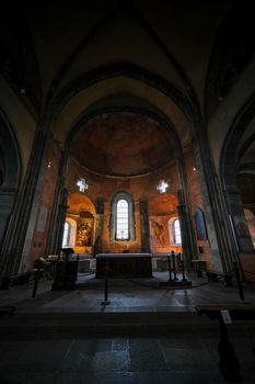 Sacra di San Michele in Turin view of the internal church. High quality photo