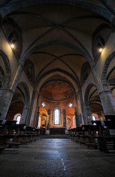 Sacra di San Michele in Turin view of the internal church. High quality photo