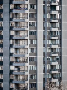 High-rise residential building on bright sunny day