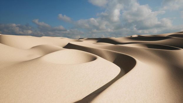 Dunes in the sandy desert hot weather nature landscape 3d render