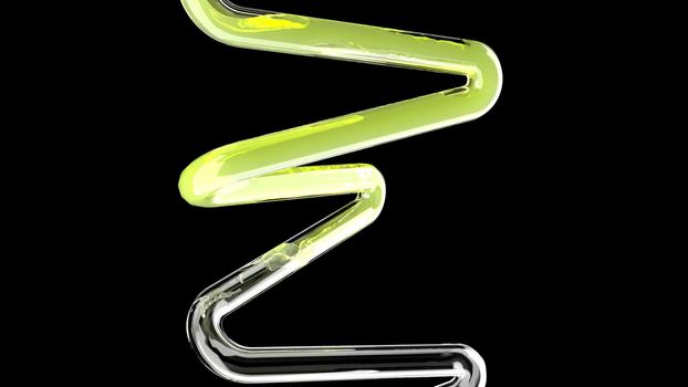 Yellow liquid in glass tube Scientific laboratory Medical science research 3d render