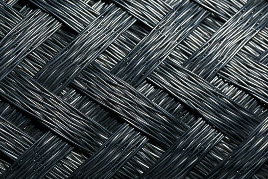 Macro view of silver fiber, metal texture