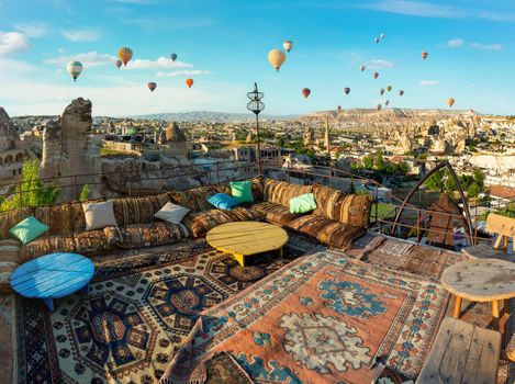 View from the cafe terrace in Cappadocia