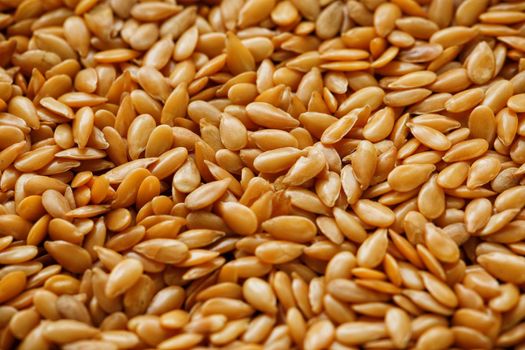 Background texture of white flax seeds. Grain for oil. Useful cereals.