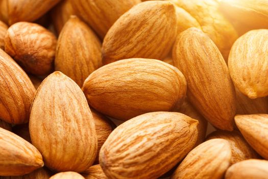 Almond. Almonds macro. Almonds background Almond nuts Organic