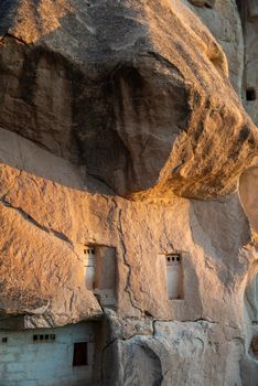 Ancient cavetown near Goreme, Cappadocia, Turkey