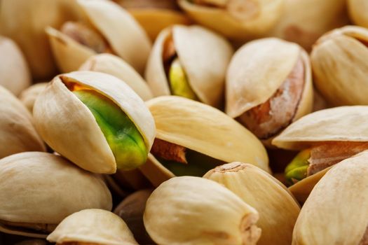 Pistachio texture. Nuts. Green fresh pistachios as texture