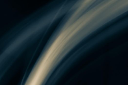 Horizontal abstract banner dark background with rays and highlights in blue-yellow shades, the tail from a flying meteorite. Backdrop. Photo effect of motion.