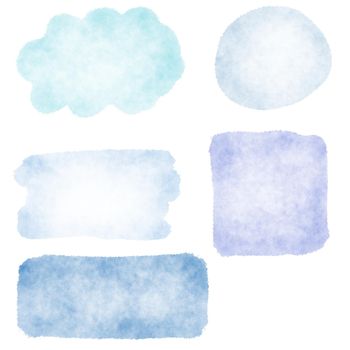 Speech bubbles set. Watercolor illustration of speech bubbles.