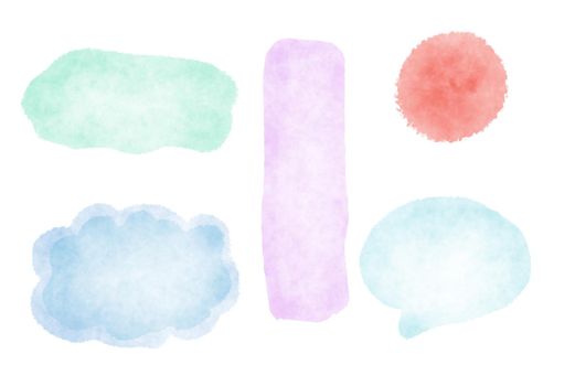 Speech bubbles set. Watercolor illustration of speech bubbles.