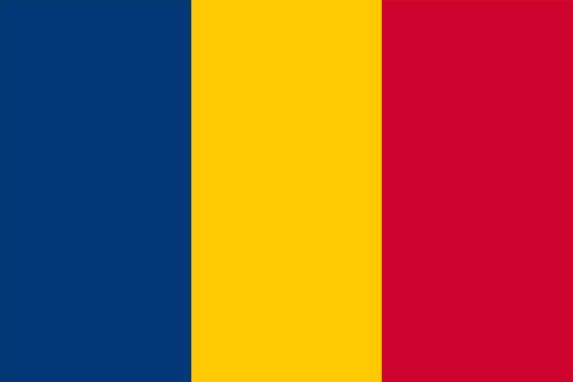 A Chad flag background illustration large file blue yellow red