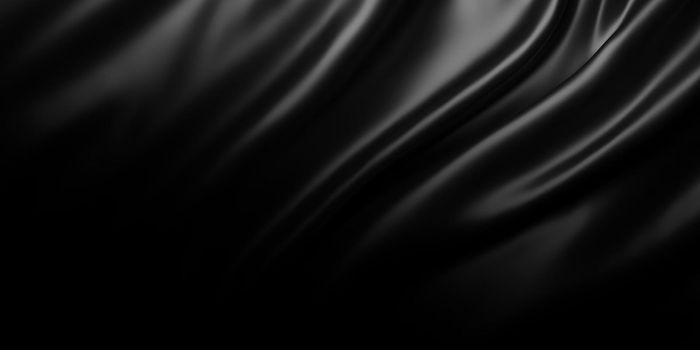 Abstract black fabric background with copy space 3d render