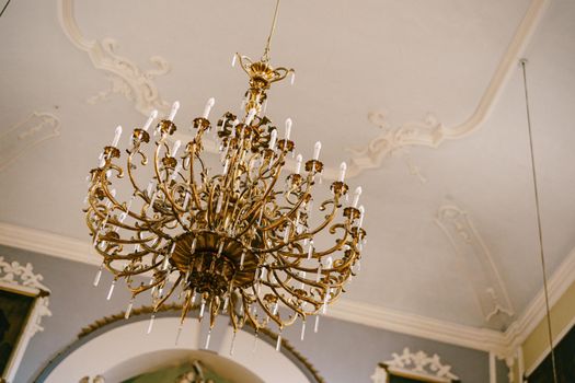 Luxurious chandelier in the Church of the Holy Savior. Dubrovnik, Croatia. High quality photo
