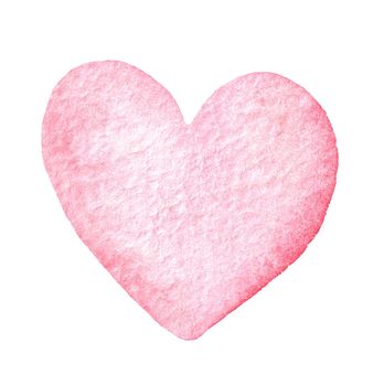 watercolor pink pastel heart isolated on white background, Valentines day. Love symbol