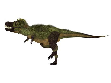 Tarbosaurus was a carnivorous feathered dinosaur that lived in Asia during the Cretaceous Period.