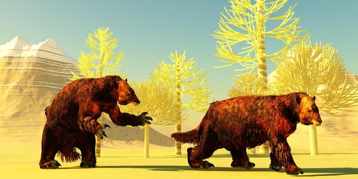 Megatherium was a Giant Ground Sloth that lived in Central and South America during the Pliocene and Pleistocene Periods.