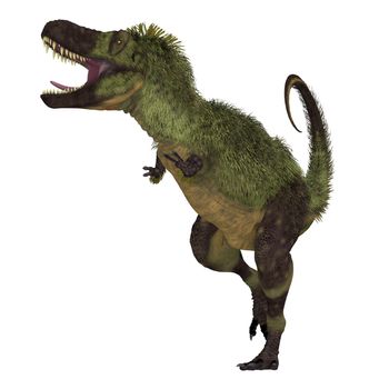 Tarbosaurus was a carnivorous feathered dinosaur that lived in Asia during the Cretaceous Period.